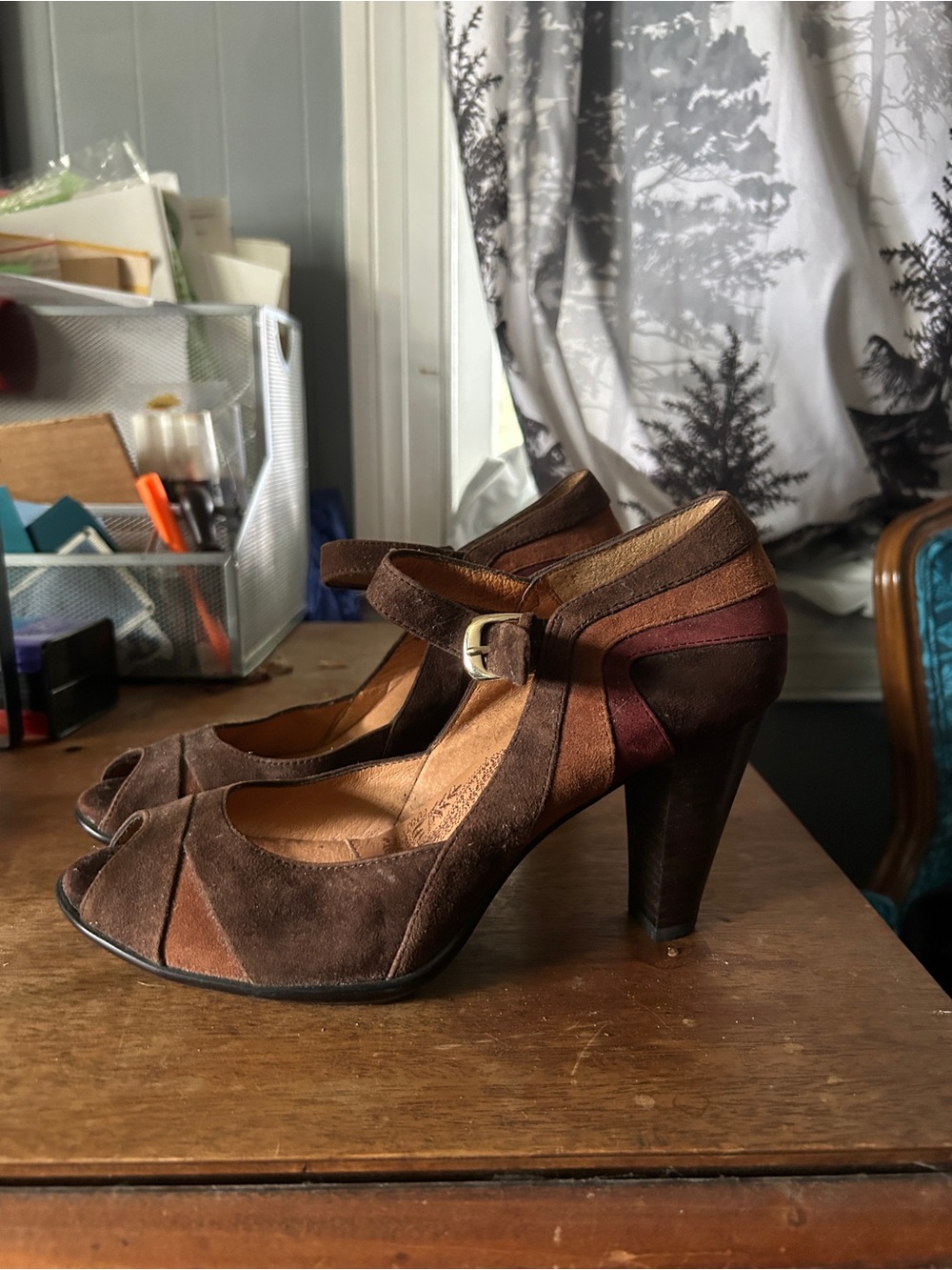 Sofft Women's Brown Suede Mary Jane Heels - Multi-Brown Color - Picture 2 of 7